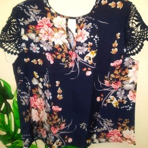 Floral and Lace Blouse